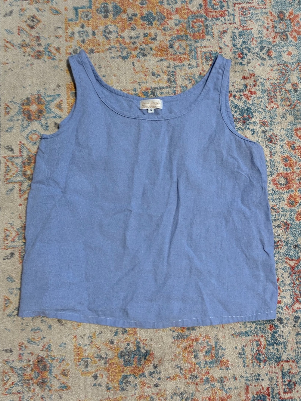 Basic Threads periwinkle blue linen sleeveless top